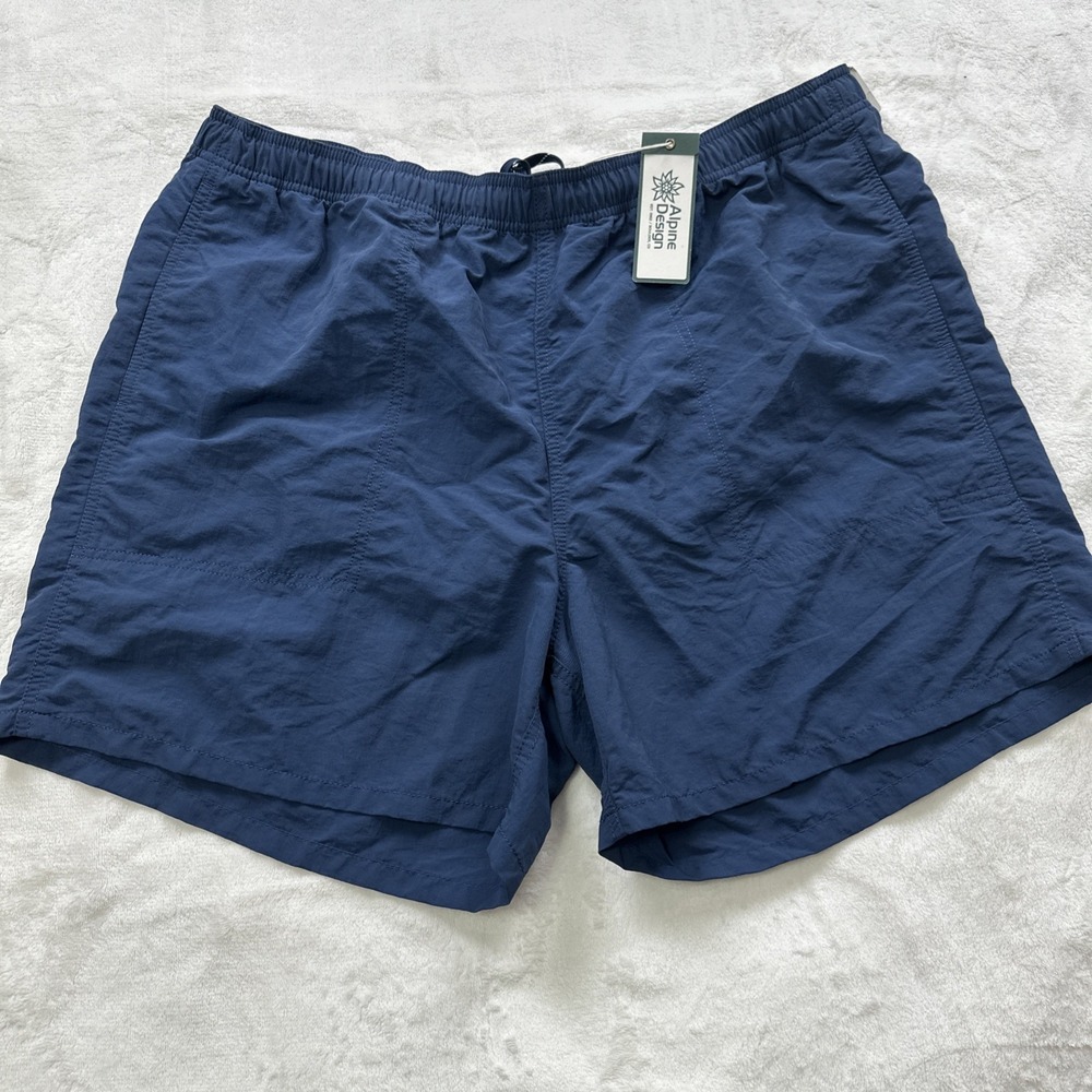 Alpine Design Shorts‎ Men's XL Blue Lined Pull On Hiking Outdoor Climbing 5" NEW